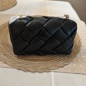 a new day Black Woven Crossbody Bag